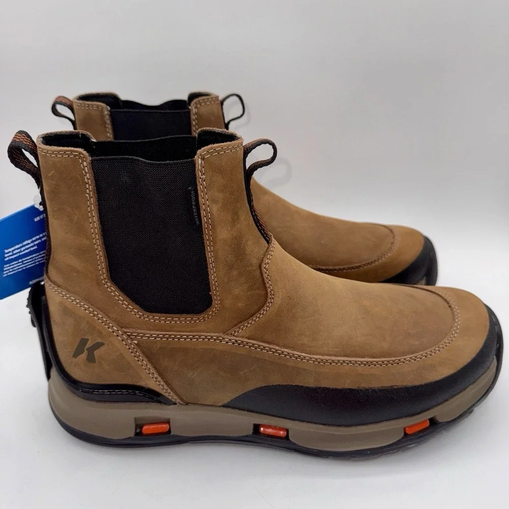 Korkers Alpine Trailtrac Boots Men's Size 11.5 Brown Waterproof Leather